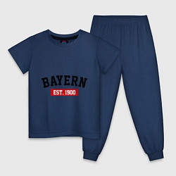 Пижама хлопковая детская FC Bayern Est. 1900, цвет: тёмно-синий