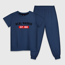 Пижама хлопковая детская FC Real Madrid Est. 1902, цвет: тёмно-синий
