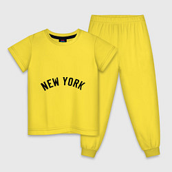 Пижама хлопковая детская New York Logo, цвет: желтый