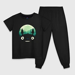Пижама хлопковая детская Тоторо как лес, цвет: черный
