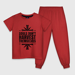 Пижама хлопковая детская Harvest Themselves, цвет: красный