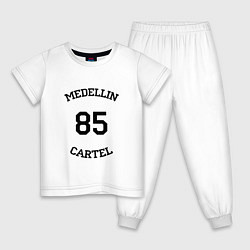 Пижама хлопковая детская Medellin Cartel 85, цвет: белый