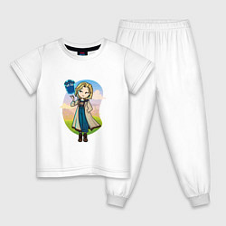 Пижама хлопковая детская Доктор кто, цвет: белый