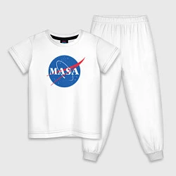 Пижама хлопковая детская NASA: Masa, цвет: белый