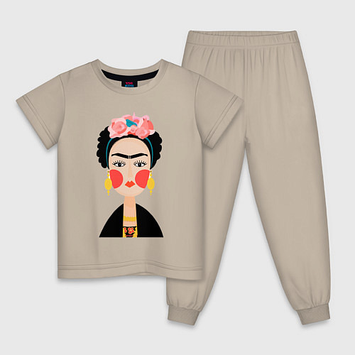 Детская пижама Фрида Кало / Миндальный – фото 1