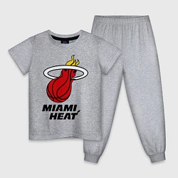 Пижама хлопковая детская Miami Heat-logo, цвет: меланж