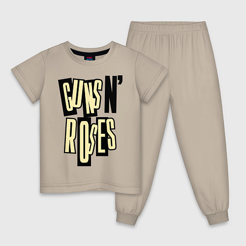 Детская пижама Guns n Roses: cream / Миндальный – фото 1