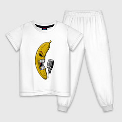 Пижама хлопковая детская Banana Vocal, цвет: белый