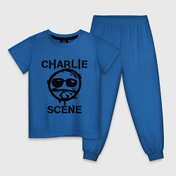 Пижама хлопковая детская HU: Charlie Scene цвета синий — фото 1