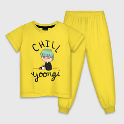 Пижама хлопковая детская Chill Yoongi, цвет: желтый