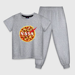 Пижама хлопковая детская NASA: Pizza, цвет: меланж