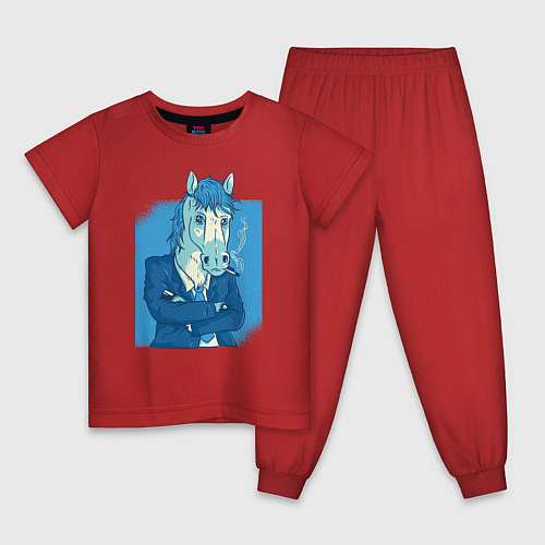 Детская пижама Лошадь-бизнесмен / Красный – фото 1