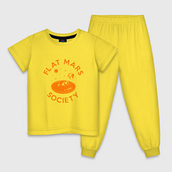 Пижама хлопковая детская Flat Mars Society, цвет: желтый