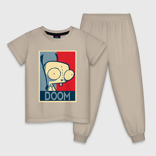 Детская пижама Doom Zim / Миндальный – фото 1