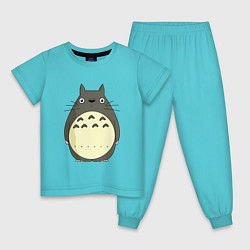 Пижама хлопковая детская Милый Тоторо, цвет: бирюзовый