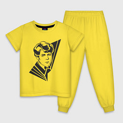 Пижама хлопковая детская Юный Есенин, цвет: желтый