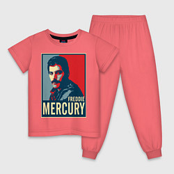 Пижама хлопковая детская Freddie Mercury цвета коралловый — фото 1