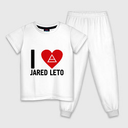 Пижама хлопковая детская I love Jared Leto, цвет: белый