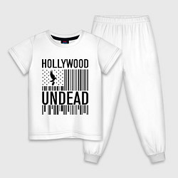 Пижама хлопковая детская Hollywood Undead: flag, цвет: белый