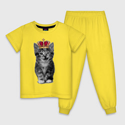 Пижама хлопковая детская Meow kitten, цвет: желтый