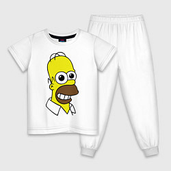 Пижама хлопковая детская Гомер под допингом, цвет: белый