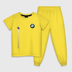 Пижама хлопковая детская BMW M PERFORMANCE БМВ, цвет: желтый