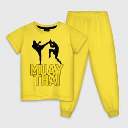 Пижама хлопковая детская Muay Thai, цвет: желтый