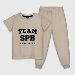 Пижама хлопковая детская Team SPB est. 1703, цвет: миндальный
