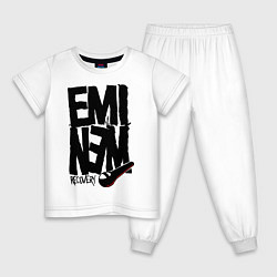 Пижама хлопковая детская Eminem recovery, цвет: белый
