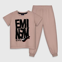Пижама хлопковая детская Eminem recovery, цвет: пыльно-розовый
