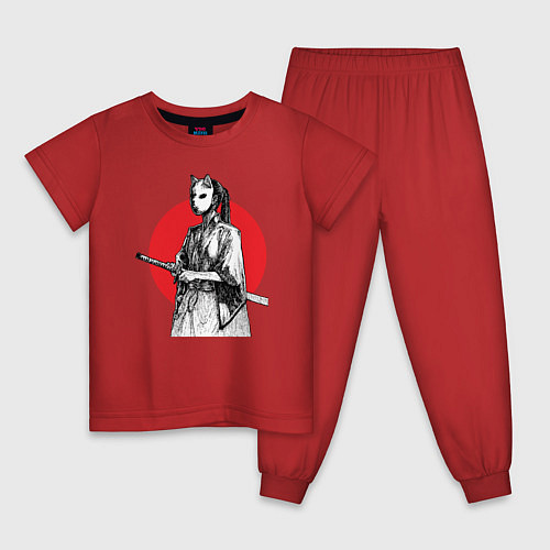 Детская пижама Самурай на страже / Красный – фото 1