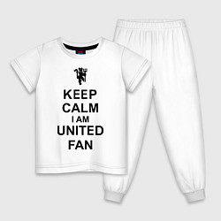 Пижама хлопковая детская Keep Calm & United fan, цвет: белый