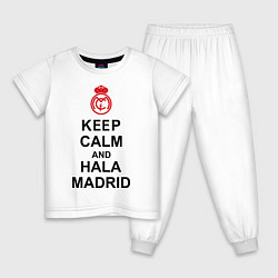 Пижама хлопковая детская Keep Calm & Hala Madrid, цвет: белый