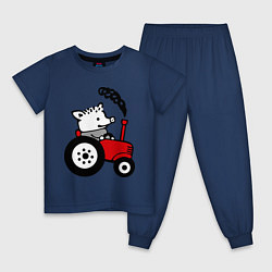 Пижама хлопковая детская Поросенок Петр, цвет: тёмно-синий