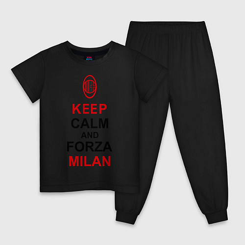 Детская пижама Keep Calm & Forza Milan / Черный – фото 1