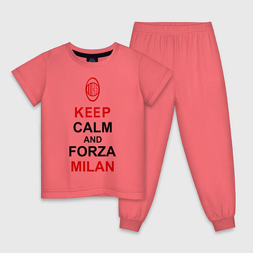 Детская пижама Keep Calm & Forza Milan / Коралловый – фото 1