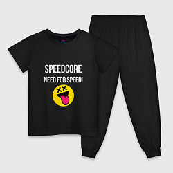 Пижама хлопковая детская Speedcore, цвет: черный