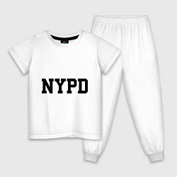 Пижама хлопковая детская NYPD, цвет: белый