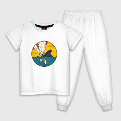 Пижама хлопковая детская Social Catastrophe, цвет: белый