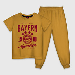 Пижама хлопковая детская Bayern Munchen 1900 цвета горчичный — фото 1
