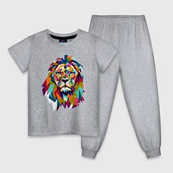 Пижама хлопковая детская Lion Art, цвет: меланж