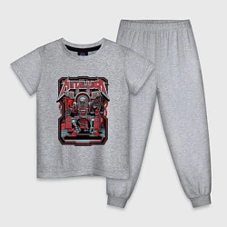Пижама хлопковая детская Metallica: Robot Style, цвет: меланж