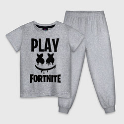 Пижама хлопковая детская Marshmello: Play Fortnite, цвет: меланж