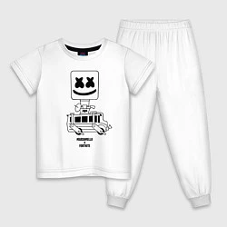Пижама хлопковая детская Marshmello X, цвет: белый