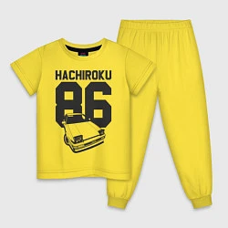 Пижама хлопковая детская Toyota AE86 Hachiroku, цвет: желтый