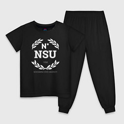 Пижама хлопковая детская NSU, цвет: черный