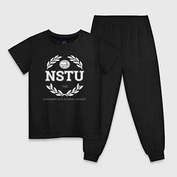 Пижама хлопковая детская NSTU, цвет: черный