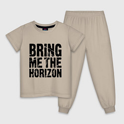 Пижама хлопковая детская Bring me the horizon, цвет: миндальный