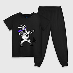Пижама хлопковая детская Zebra DAB, цвет: черный