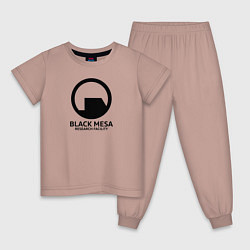 Пижама хлопковая детская Black Mesa: Research Facility, цвет: пыльно-розовый